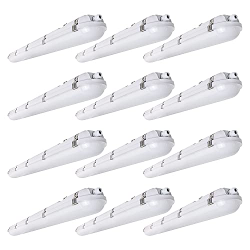 LED Vapor Tight Light 4FT Industrial Vapor Proof Garage Lighting Fixture - color: 12 Pack