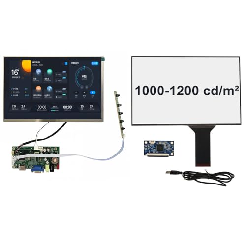 10.1 Inch 1200 Nits Sunlight Readable Touchscreen Monitor, 1280×800 IPS Capacitive Touch Display with HDMI Controller Board for Raspberry Pi 3/4, Outdoor Kiosk, EV Charger, Industrial HMI