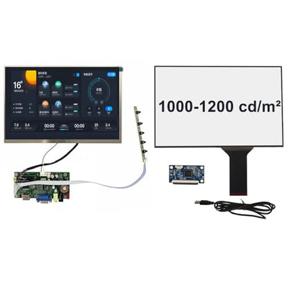 10.1 Inch 1200 Nits Sunlight Readable Touchscreen Monitor, 1280×800 IPS Capacitive Touch Display with HDMI Controller Board for Raspberry Pi 3/4, Outdoor Kiosk, EV Charger, Industrial HMI