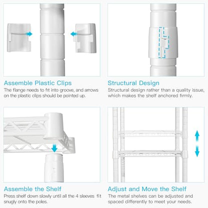 FUTASSI P1 Medium Heavy-Duty Portable Closet, 30" W x 14" D x 76" H, White - color: White, size: P1 Medium