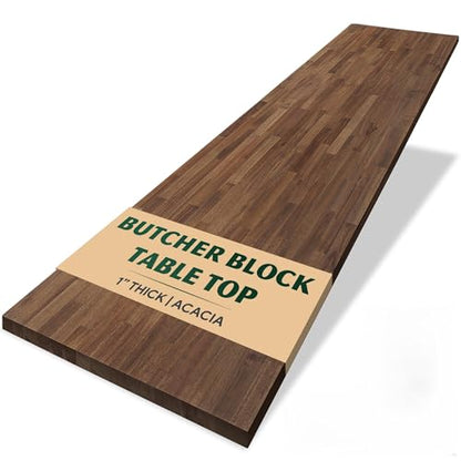 Howizz 55 x 28 in. Solid Wood Table Top, Dark Walnut Stained Acacia Desktop for Standing Desk/Office Tabletop/Countertop, 1in. Thick - color: 2 - Dark Walnut, size: 55"L x 28"W x 1"Th
