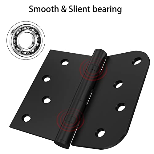 Ball Bearing Door Hinges, 4 x 4 Inch Stainless Steel Matte Black, 3 Pack - color: Matte Black - 03, size: 4 inch - 3 pack
