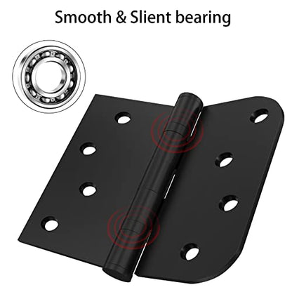 Ball Bearing Door Hinges, 4 x 4 Inch Stainless Steel Matte Black, 3 Pack - color: Matte Black - 03, size: 4 inch - 3 pack