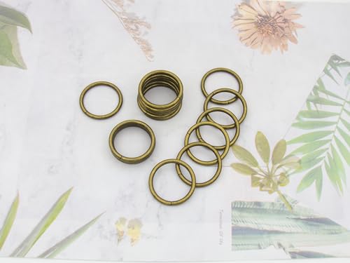 40pcs 4 Sizes O Rings Welded Strong Metal Heavy Duty Round Ring for Pet Collars Buckle Belts Strap Webbing Sewing - color: 1"(25mm) Bronze 20pcs