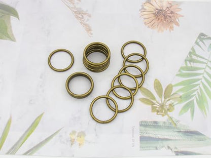 40pcs 4 Sizes O Rings Welded Strong Metal Heavy Duty Round Ring for Pet Collars Buckle Belts Strap Webbing Sewing - color: 1"(25mm) Bronze 20pcs