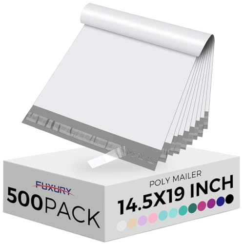 Fuxury 14.5x19" Poly Mailers 500Pcs,Bulk Shipping Bags For Clothing,White - color: White, size: 14.5x19" 500 pcs