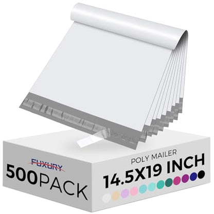 Fuxury 14.5x19" Poly Mailers 500Pcs,Bulk Shipping Bags For Clothing,White - color: White, size: 14.5x19" 500 pcs