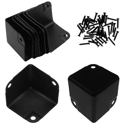 16PCS Metal Corner Protector Air Case Cover Guard Hardware Accessories Board Packaging Corners for Toolboxes Cabinets Furniture Black