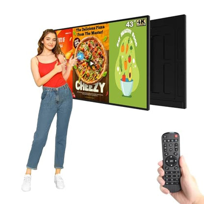 43inch Monitor Digital Signage Kiosk, 4K UHD Touchscreen IPS Advertising Display, 500nits High Brightness Wall Mount Digital Signage, CMS/U-Disk Plug&Play, USB/WiFi/HDMI Input, Android 11OS - size: 43" 4K 500nits Touchscreen