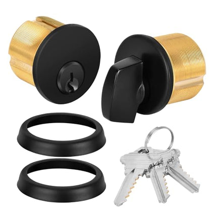 Commercial Mortise Lock Cylinder, Black, with Thumbturn - color: Black