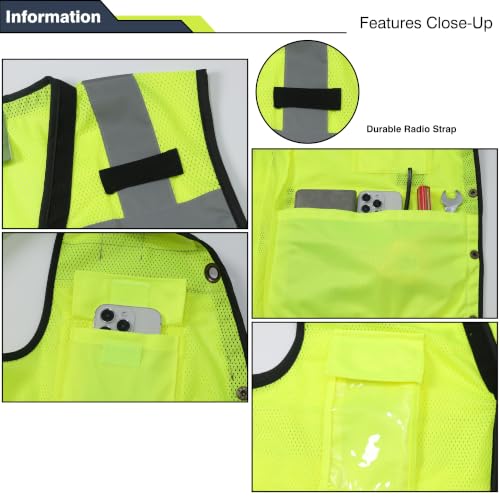 Safety Vest, High Visibility Reflective Vest for Outdoor Work - size: 3X-Large