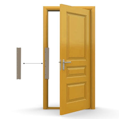 Door Armor 12″ Pry Shield Door Security Accessory – Heavy Duty Steel Lock Protector, Prevents Pry Attacks, Easy 5-Minute Installation, Satin Nickel