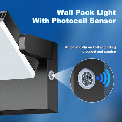 Juyace 4 Pack 120W LED Outdoor Wall Lights Exterior Flood Light Photocell - size: 120W/4Pack-With Photocell
