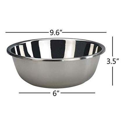 4 Packs Stainless Steel Mixing Bowls for Prep, 9.6" x 3.5"