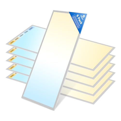2x4 LED Flat Panel Light 6PACK, 7700 Lumens, 0-10V Dimmable, 30-70W