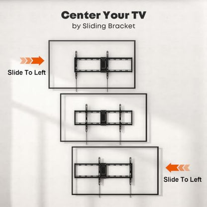 Heavy Duty Tilting TV Wall Mount for 43-100 Inch TVs up to 165 lbs - size: 100 Inch