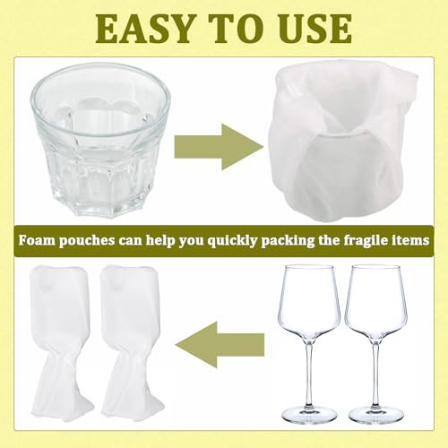 100 Pack Large Foam Pouches, 12x16" Packing Supplies for Dishes - color: TW-12x16inch