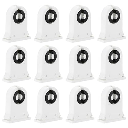 PATIKIL T8 Fluorescent Light Holder, 12 Pack G13 Lamp Base LED Fluorescent Tube Light Socket 500V Non-shunted Turn Type Lamp Holder Replacement, 39x32x13mm