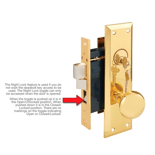 Segal SE 26010 Mortise Lock Set, Brass Right Hand, 2-1/2 In. Backset, Surface Mounted (Single Pack) - color: Brass