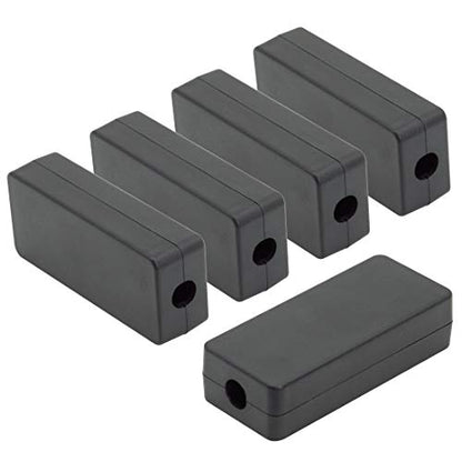 LeMotech 5Pcs ABS Plastic Electrical Project Case Power Junction Box, Project Box Black 2.4 x 1.0 x 0.6 inch (60 x 26 x 16 mm) - size: 2.4" x 1.0" x 0.6"(5pc)