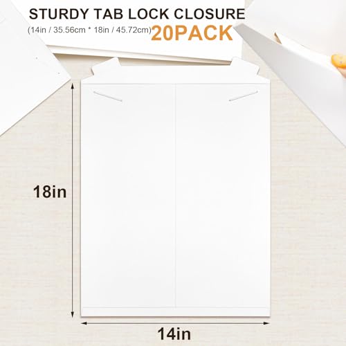 20 Pack 14x18 in Tab Lock Rigid Mailers Extra Large,White - color: White, size: 14 x 18 Inches