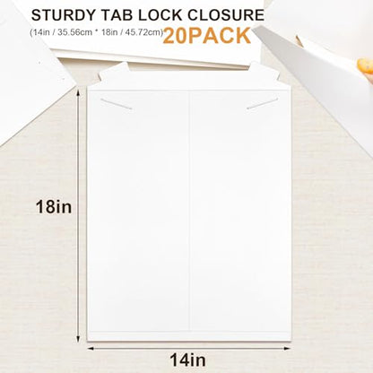 20 Pack 14x18 in Tab Lock Rigid Mailers Extra Large,White - color: White, size: 14 x 18 Inches