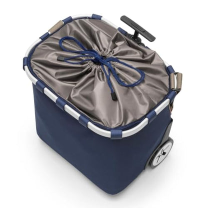 reisenthel carrycruiser Dark Blue - Portable Shopping Trolley with Sturdy Aluminum Frame, Shoulder Strap and Removable mesh Inner Bag -Water-Repellent - color: Dark Blue