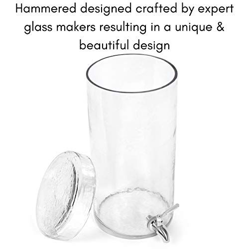 Glass Beverage Dispenser - 1.5 Gallon Drink Dispenser for Parties with Stainless Steel Spigot and Lid - Ideal for Serving Iced Tea, Lemonade, Juice, Sangria, or Cocktails by BIRDROCK HOME