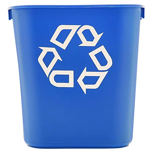 Rubbermaid Commercial Products Deskside Wastebasket Recycling Bin Small 13QT/3GAL, for Home/Office/Under Desk, Blue (FG295573BLUE), Pack of 4 - color: Blue