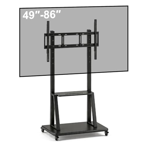 Smart Board Stand with Wheels,Height Adjustable Mobile Rolling Stand for Classroom & Office, Holds up to 300lbs, Whiteboard Portable Cart on Wheels (for 49-100 Inch Smart Board) - size: For 49"-100" Smart Board