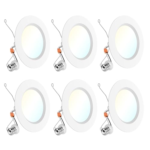 Sunco 6 Pack 5/6 in. LED Baffle High-Output Retrofit Downlight, 5CCT - size: 6 Pack