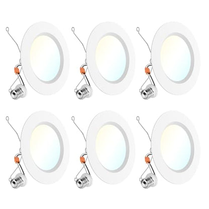 Sunco 6 Pack 5/6 in. LED Baffle High-Output Retrofit Downlight, 5CCT - size: 6 Pack
