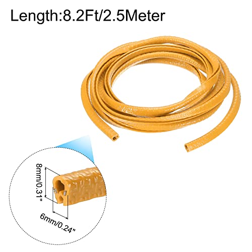 uxcell Edge Trim Orange U Shape Edge Protector Rubber with Steel Clips Fits 1/64"-1/16" Edge 8.2Ft/2.5Meter Length Door Edge Guards - color: Orange, size: 8.2 Ft