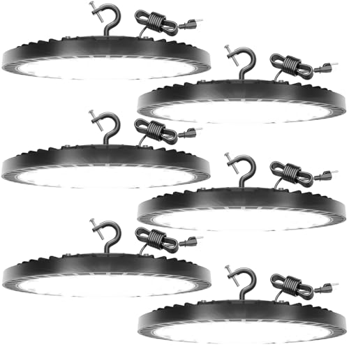 320W UFO High Bay LED Shop Lights, 6 Pack 45000LM Garage Lights - size: 320-6PACK