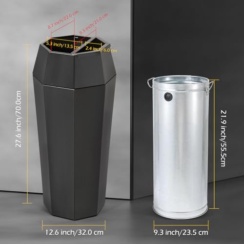 Dyna-Living Commercial Trash Can Large Stainless Steel Garbage Can with Lid