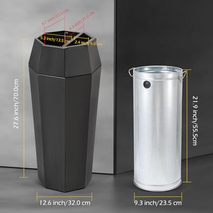 Dyna-Living Commercial Trash Can Large Stainless Steel Garbage Can with Lid