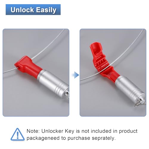 uxcell 50pcs Peg Hook Locks Stop Locks, 4mm ABS Pegboard Display Hook Security Lock, Anti Sweep Theft Stop Locks for Retail Shop and Shopping Center Pegboard Display, Red - color: Red