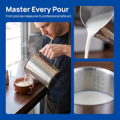 Veemoon 2000ml 304 Stainless Steel Measuring Cup Milk Pitcher