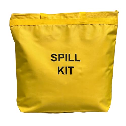 Spill Kit - Hazmat Absorbents - Portable Bag Spill Kit - Spill Pads & Absorbent Socks for Water, Oil Spill Clean Up & More - Absorb 5 Gallons of Any Fluid (Made in USA)