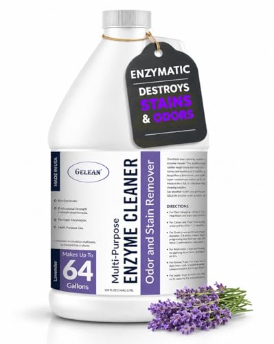 Enzymatic Cleaner Multi-Purpose Enzyme Cleaner for Dog Urine and Poop Carpet | Cat Pee Odor eliminator Pet Urine Enzyme Drain Cleaner | Floors, Carpets, Laundry, Bathrooms, Trash Can Deodorizer, 128oz