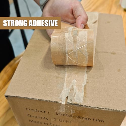 Water-Activated Kraft Paper Reinforced Tape, 2-Pack, 2.75 inches x 380 feet,Total Length 760 feet, for Heavy-Duty Secure Packaging and Shipping, Environmentally Friendly and Biodegradable