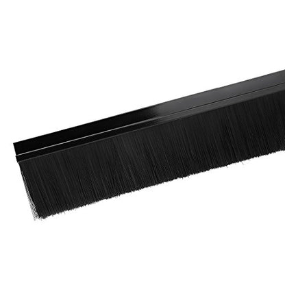 uxcell Door Bottom Sweep H-Shape Aluminum Alloy Base with 2.8-inch Black Nylon Brush 39-inch x 3.6-inch - color: Black, size: 39.37" x 2.8"