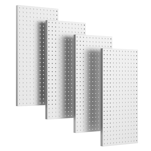 Ultrawall Metal Pegboard Wall Panels, Peg Boards for Garage Tool Storage - color: Gray, size: 4PC