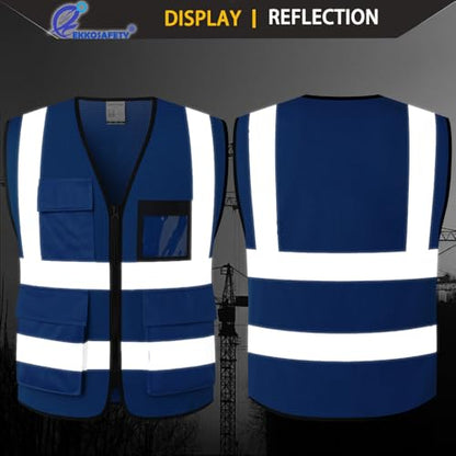 Hi Vis Reflective Safety Vest for Men Women,EK170,Blue,M - color: Blue-170, size: Medium