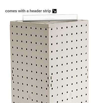 Azar Displays 703385-WHT Four-Sided Revolving 8”W X 20”H Pegboard Counter Display, White - color: White, style: Pegboard Only