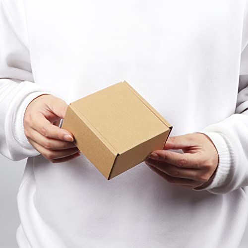 PHAREGE 100 Pack 4x4x2 inch Small Shipping Boxes, Brown Mailing Boxes - color: Brown, size: 4x4x2 inch 100 Pack