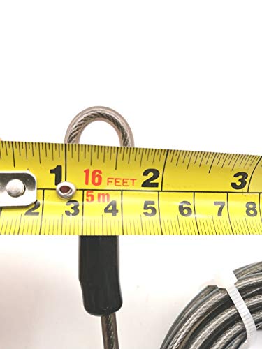 4mm Thick（5/32"） 7FT,15FT,30FT Braided Steel Coated Thin Security Cable Anti-Lost Steel Cable Luggage Lock Safety Cable Wire Double Loop (30FT) - size: 30FT