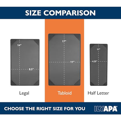 Ilyapa 5 Pack Restaurant Menu Covers 11 x 17 - Vinyl Leather Menu Holder, Single Sided Book with Corner Sleeves for Display of Wedding Menus, Weekly Kitchen Specials & Bar Drinks for Table Top - size: 11 x 17