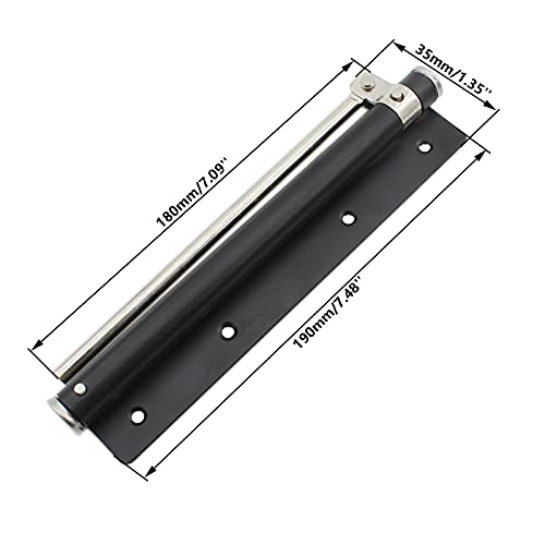 Heavy Duty Automatic Screen Door Closer - Safety Spring for Storm Door, Steel With Adjustable Closing Speed, Smooth and Quiet for Hinge Door - color: Black