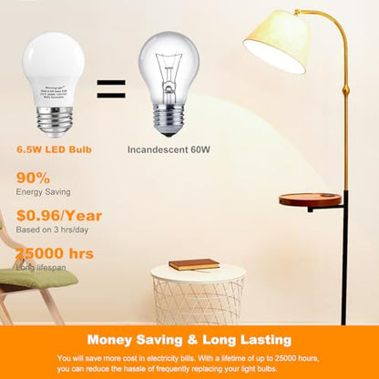 A15 Ceiling Fan Light Bulbs 60Watt, 3000K Soft White, Dimmable, 4-Pack - color: 3000k Soft White